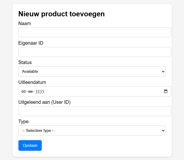 Uitleen applicatie